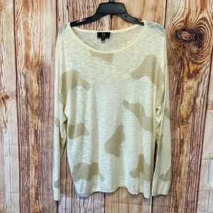 Women's Fall Sweater by G Giuliana XL Cream with design Sweater NWOT